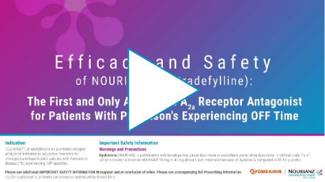 Thumbnail of video where Dr. LeWitt discusses the clinical trials for NOURIANZ.