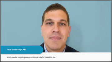 Thumbnail of video presentation where Yasar Torres-Yaghi, MD,* presents NOURIANZ® (istradefylline) efficacy and safety data from 3 pivotal trials.